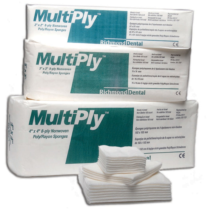 Richmond Dental 300637 MultiPly Non-Woven Rayon/ Poly Sponge 2" x