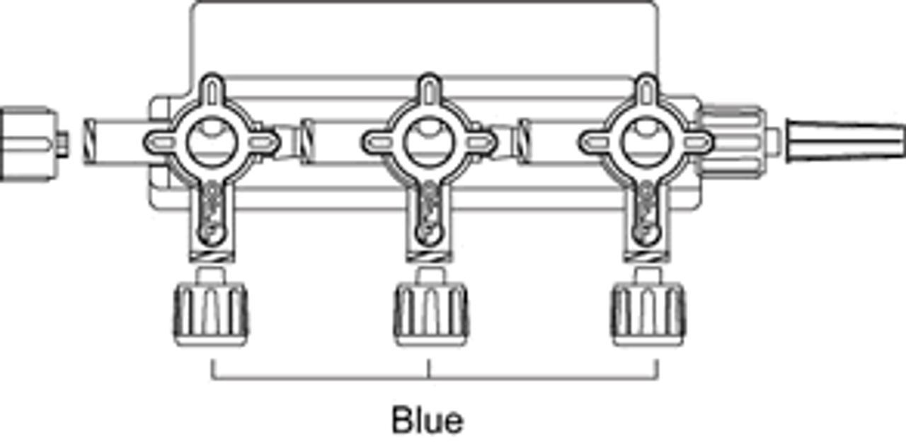 ICU Medical ICU Medical MX934Z3LM HI-FLO Stopcock 4-Way 3-Gang Swivel Male Supplies reLink Medical