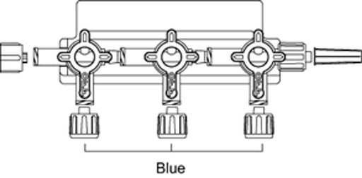 ICU Medical ICU Medical MX934Z3LM HI-FLO Stopcock 4-Way 3-Gang Swivel Male Supplies reLink Medical
