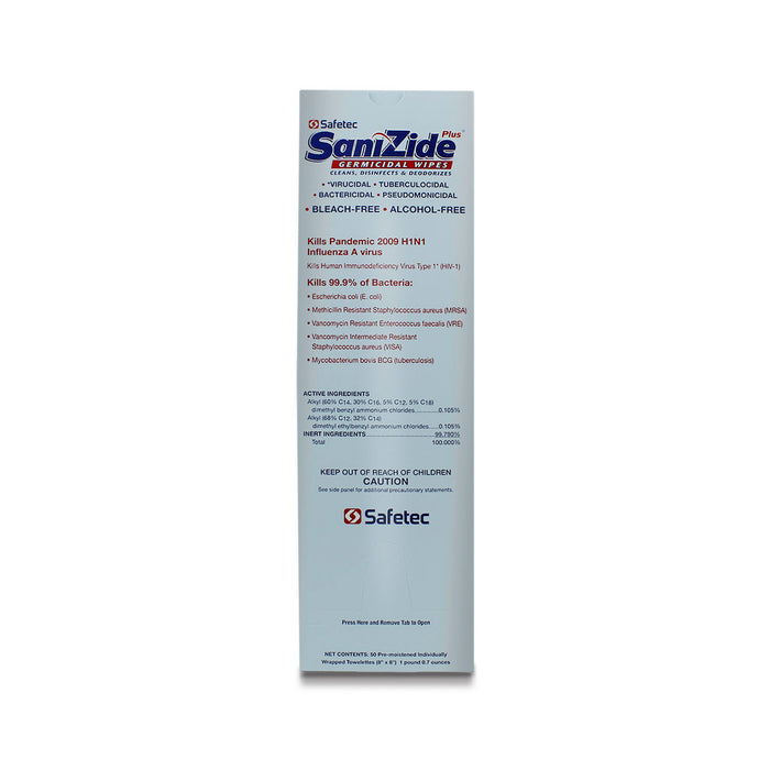 Safetec of America Safetec of America 34826 SaniZide Plus Wipes 50/bx 6 Supplies reLink Medical