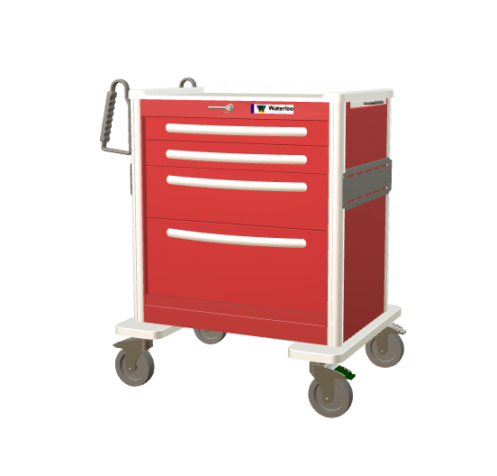 Waterloo Short 4-Drawer Aluminum Emergency Cart