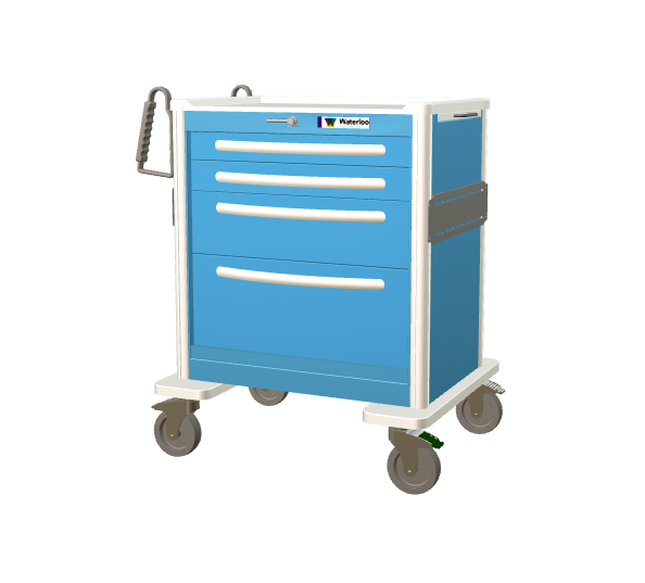 Waterloo Short 4-Drawer Aluminum Emergency Cart
