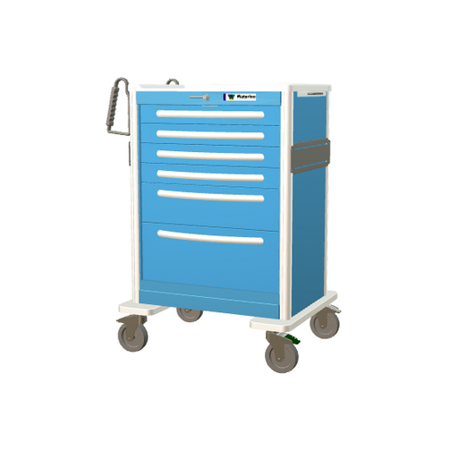 Waterloo Healthcare Waterloo Tall 6-Drawer Aluminum Emergency Cart Medical Furniture reLink Medical