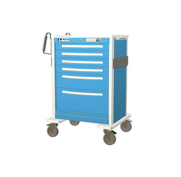 Waterloo Healthcare Waterloo Tall 6-Drawer Aluminum Emergency Cart Medical Furniture reLink Medical