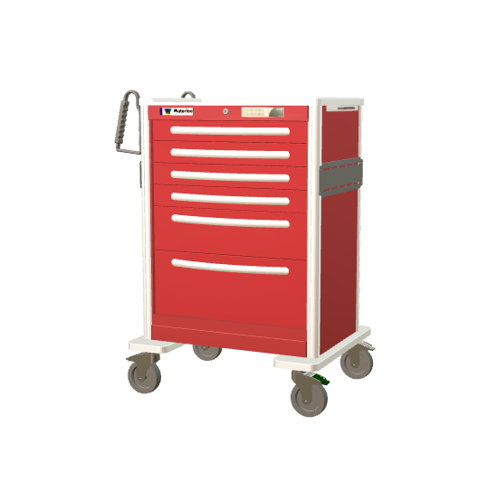 Waterloo Healthcare Waterloo Tall 6-Drawer Aluminum Emergency Cart Medical Furniture reLink Medical