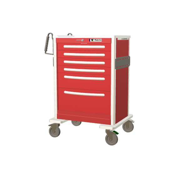 Waterloo Healthcare Waterloo Tall 6-Drawer Aluminum Emergency Cart Medical Furniture reLink Medical