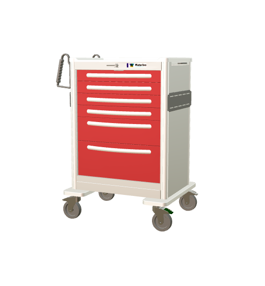 Waterloo Healthcare Waterloo Tall 6-Drawer Aluminum Emergency Cart Medical Furniture reLink Medical