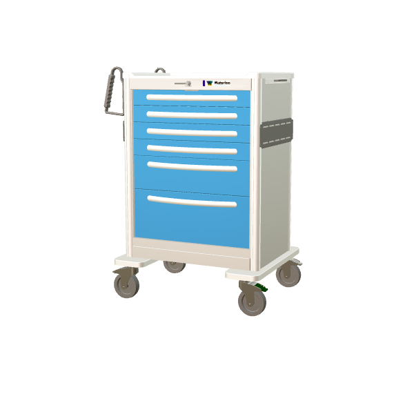 Waterloo Healthcare Waterloo Tall 6-Drawer Aluminum Emergency Cart Medical Furniture reLink Medical
