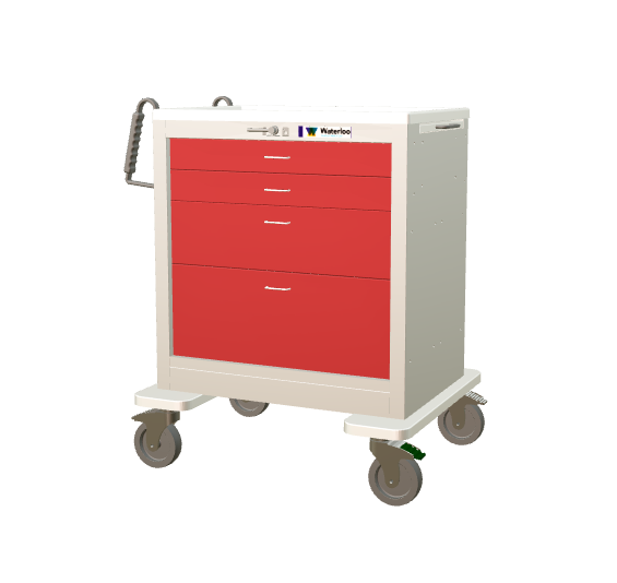 Waterloo Short 4-Drawer Steel Emergency Cart