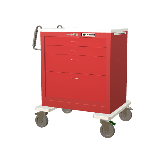 Waterloo Short 4-Drawer Steel Emergency Cart