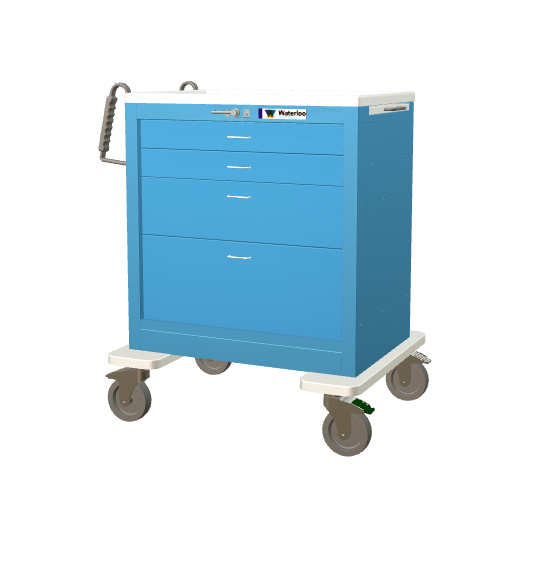 Waterloo Short 4-Drawer Steel Emergency Cart