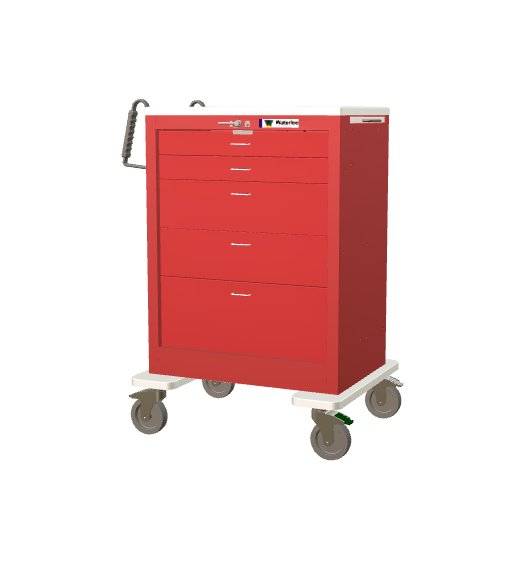 Waterloo Tall 5-Drawer Steel Emergency Cart