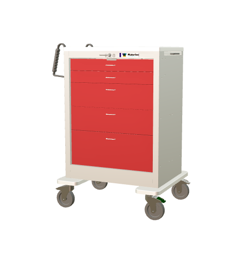 Waterloo Tall 5-Drawer Steel Emergency Cart