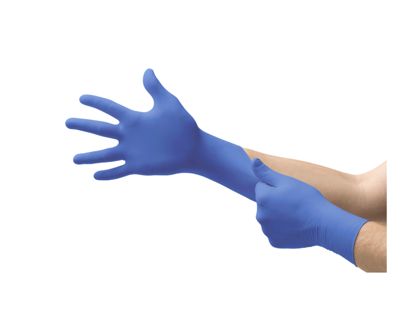Ansell UF-524-XS Exam Gloves PF Nitrile Textured fingertips Blue