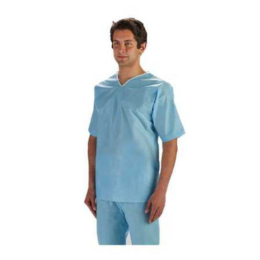 Graham Medical Graham Medical 66944 Scub Shirt w/ Pockets Large Nonwoven Blue Supplies reLink Medical