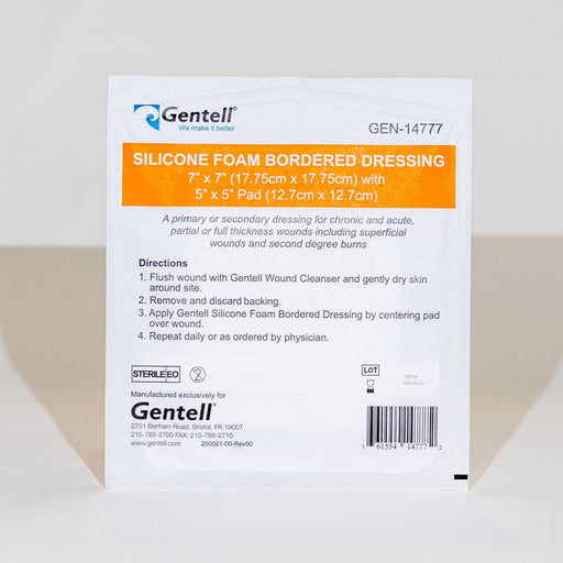 Gentell Gentell GEN-14777 Silicone Foam 7" x 7" Bordered Dressing Supplies reLink Medical