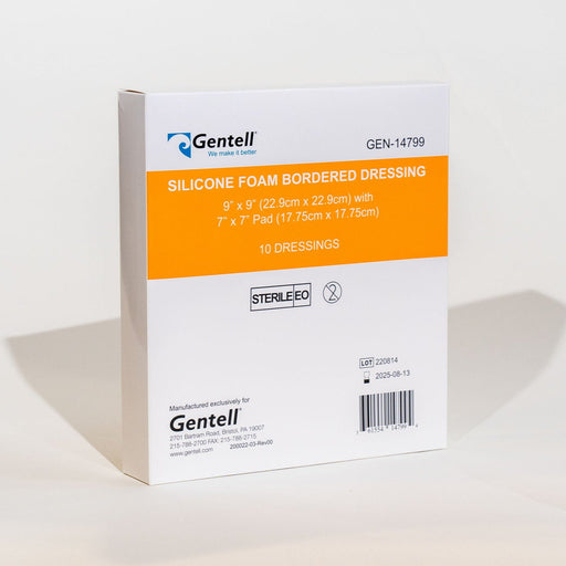Gentell Gentell GEN-14799 Silicone Foam 9" x 9" Bordered Dressing Supplies reLink Medical
