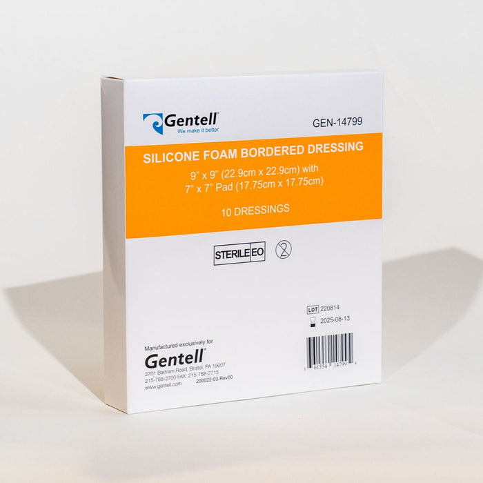 Gentell Gentell GEN-14799 Silicone Foam 9" x 9" Bordered Dressing Supplies reLink Medical