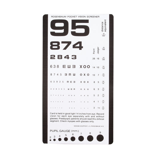 Dukal Corporation Dukal Corporation 3053 Pocket Eye Chart Use at 14" Provides 20/800 Supplies reLink Medical
