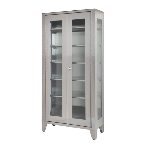 UMF Medical UMF Medical SS7840 Cabinet Display Stainless Steel Five Adjustable Supplies reLink Medical