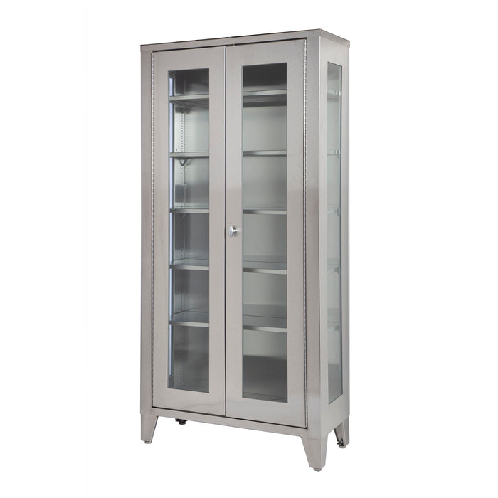 UMF Medical UMF Medical SS7840 Cabinet Display Stainless Steel Five Adjustable Supplies reLink Medical