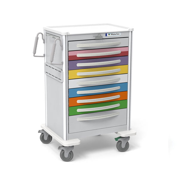 Waterloo Healthcare Waterloo 9-Drawer Pediatric Aluminum Emergency Cart Medical Furniture reLink Medical