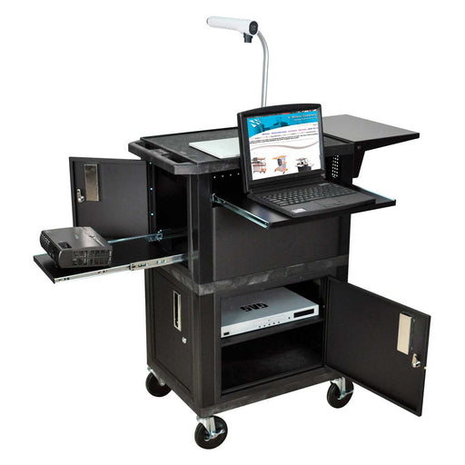 Luxor Luxor WTPSCE Mobile Presentation Station with Cabinets 41"H 15" Medical Furniture reLink Medical