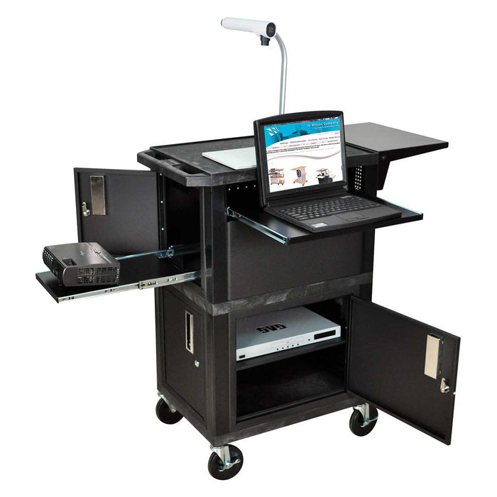 Luxor Luxor WTPSCE Mobile Presentation Station with Cabinets 41"H 15" Medical Furniture reLink Medical