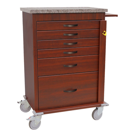 Harloff Harloff WV6400-CM - Wood Vinyl 6 Drawer Aluminum Emergency Cart Medical Furniture reLink Medical