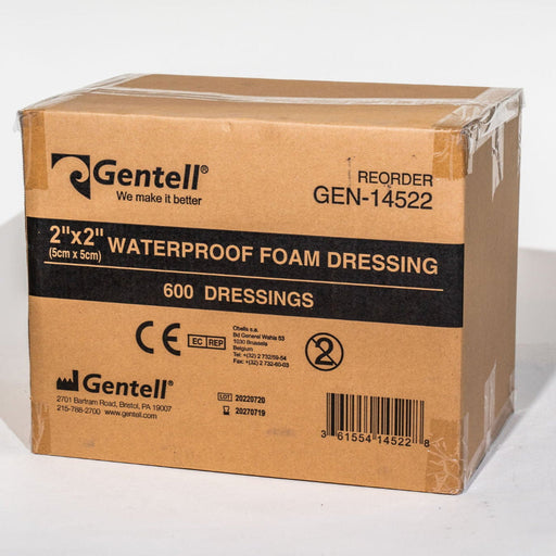 Gentell Gentell GEN-14522 Waterproof Foam 2" x 2" Non-Bordered Dressing Supplies reLink Medical