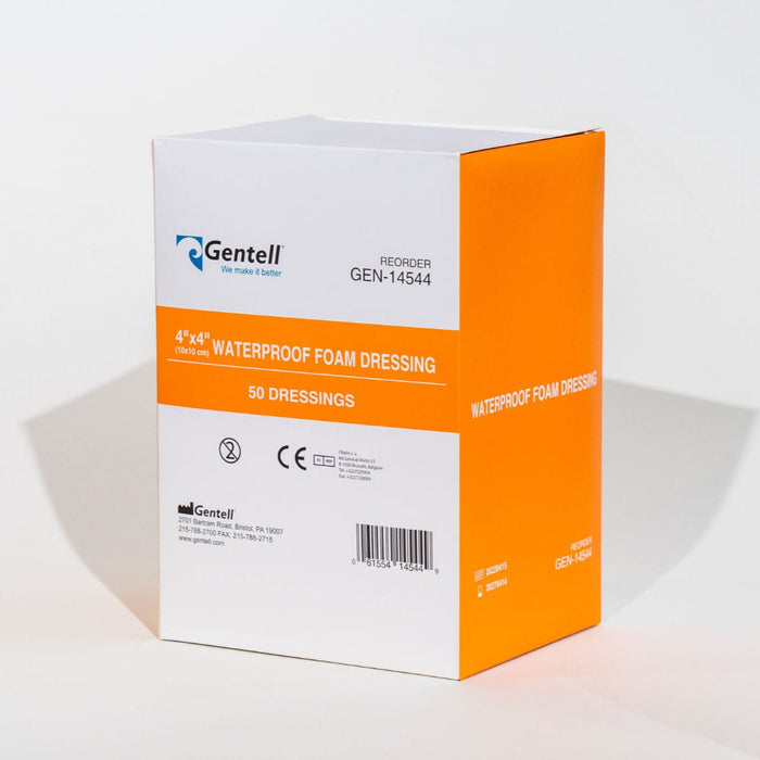 Gentell Gentell GEN-14544 Waterproof Foam 4" x 4" Non-Bordered Dressing Supplies reLink Medical