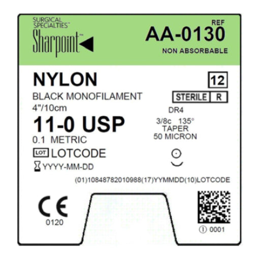 Surgical Specialties Corporation Surgical Specialties Corporation AA-0130 11/0 Nylon Suture Black Supplies reLink Medical
