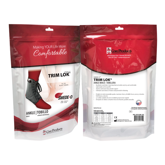 Core Products Core Products AKL-6333-BK-1XL Economy Lace-Up Ankle Brace X-Large Supplies reLink Medical