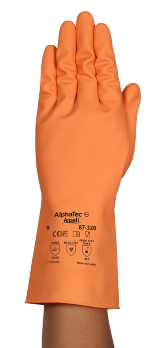 Ansell Ansell 87320085 Canner & Handler Glove Size 8.5 Orange Latex 12 Supplies reLink Medical