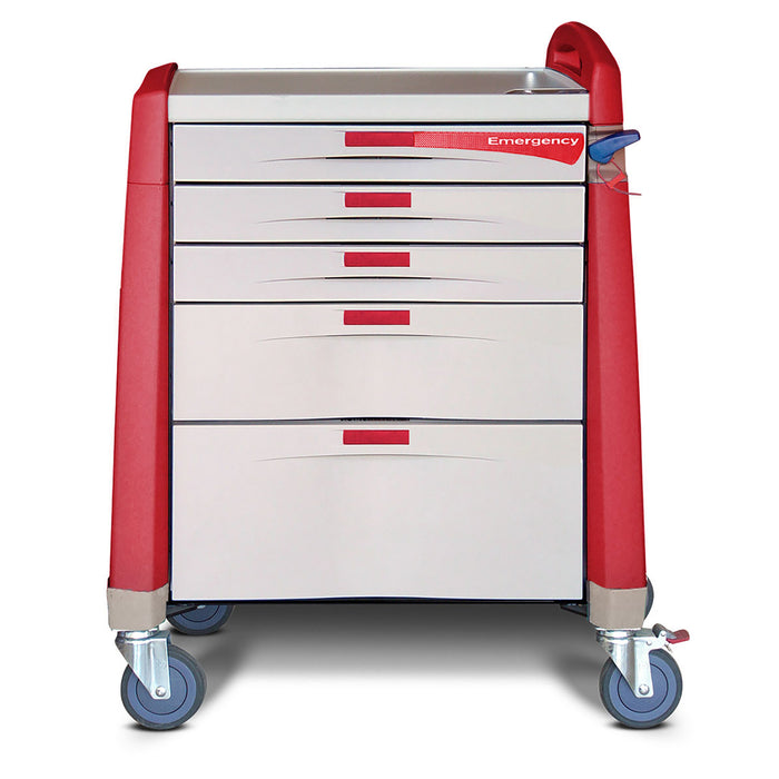 Capsa Healthcare Capsa Healthcare AM-EM-CMP-RED Avalo Medical Cart Emergency Supplies reLink Medical