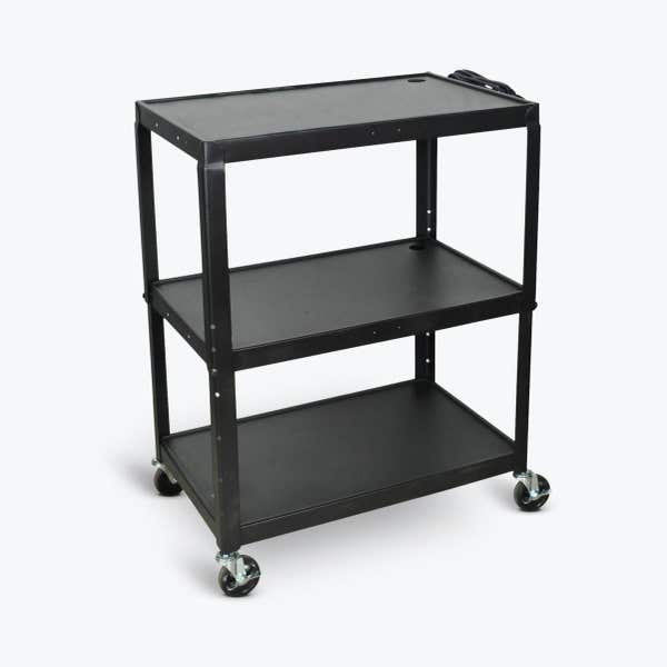 Luxor Luxor AVJ42XL AV Cart X-Large Black Adjustable 32"W x 20"D x Supplies reLink Medical