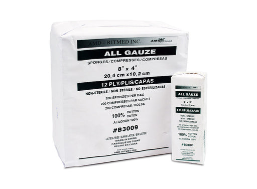 AMD-Medicom AMD-Medicom B3004 Gauze Sponge 3" x 3" 12-Ply Non-Sterile 200/bg Supplies reLink Medical