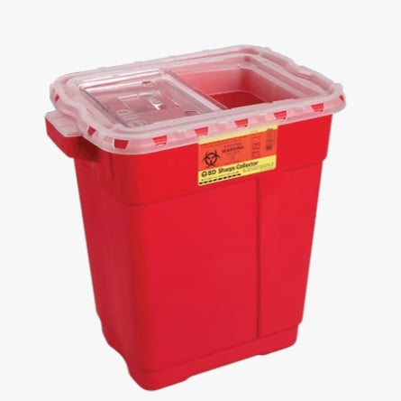Becton Dickinson (BD) BD 305344 Sharps Collector 8 Qt Clear Top Funnel Cap Red Supplies reLink Medical