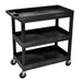 Luxor Luxor EC111-B-OUTRIG Tub Cart Three Shelves Black 35.25" W x 18" D Supplies reLink Medical