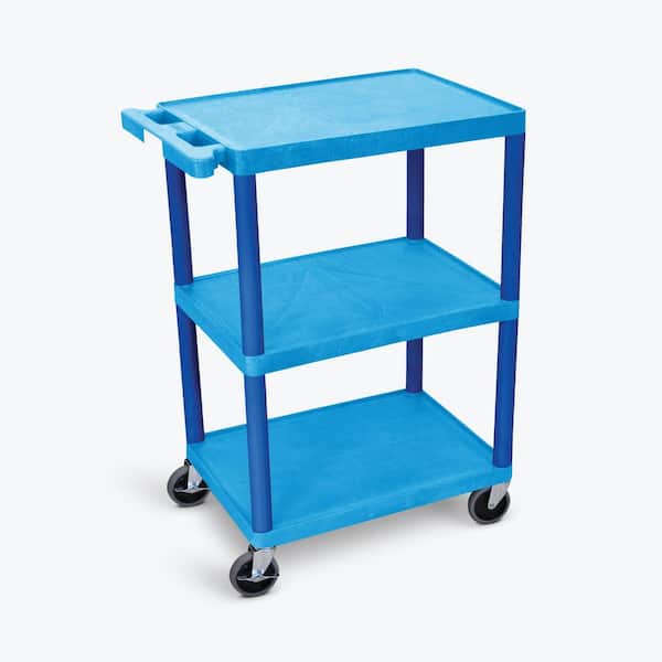 Luxor Luxor HE34-BU Cart Three Shelves Foam Plastic Blue 24"W x 18"D x Supplies reLink Medical