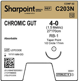 Surgical Specialties Corporation Surgical Specialties Corporation C203N Chromic Gut Suture Size 4-0 Supplies reLink Medical