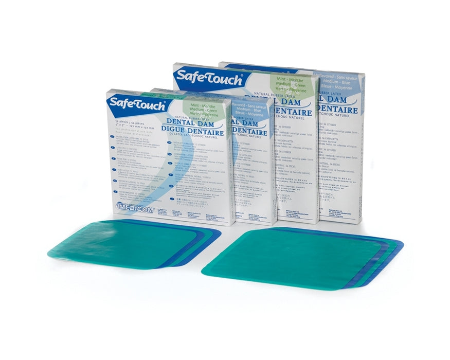 Medicom Inc. 310DG-6T Dental Dam 6" x 6" Thin Gauge Green 36/bx