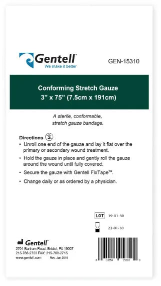 Gentell Gentell GEN-15310 Conming Stretch Gauze 3" x 75" Supplies reLink Medical