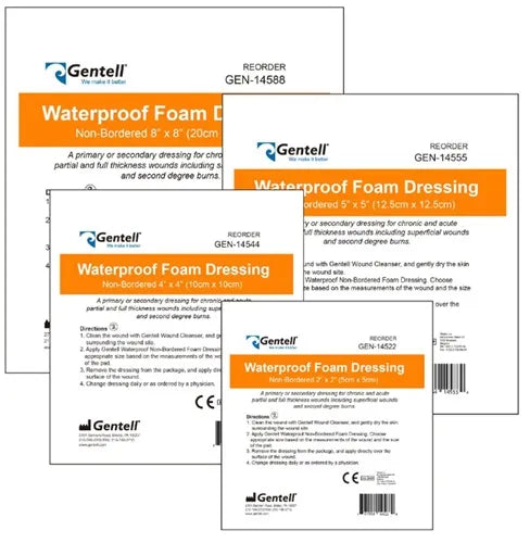 Gentell Gentell GEN-14588 Waterproof Foam 8" x 8" Non-Bordered Dressing Supplies reLink Medical