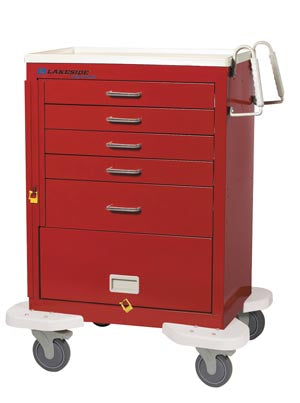 Lakeside Manufacturing, Inc. Lakeside Manufacturing Inc. C-527-PB-1R Cart 5 Drawer 9" Panel Medical Furniture reLink Medical