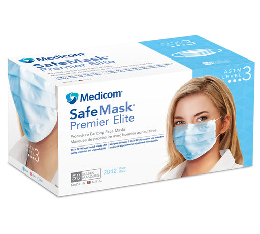Medicom, Inc. Medicom Inc. 221415 SafeMask Artisan Face Mask ASTM Level 3 Blue Supplies reLink Medical