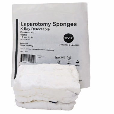 Gentell Gentell 1206 Laparotomy Sponge X-Ray 12" x 12" 4-Ply Sterile Supplies reLink Medical