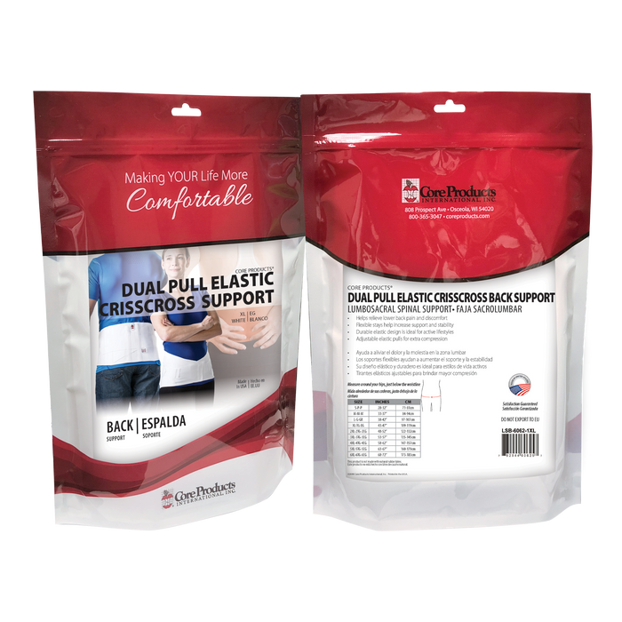 Core Products LSB-6060-1XL Elastic Criss Cross Lower Back Support