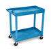 Luxor Luxor EC11HD-BU Tub Cart Two Shelves Blue 32"W x 18"D with 5" Supplies reLink Medical
