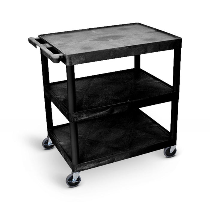 Luxor Luxor HE33-B Cart Three Shelves Foam Plastic Black 32"W x 24"D x Supplies reLink Medical